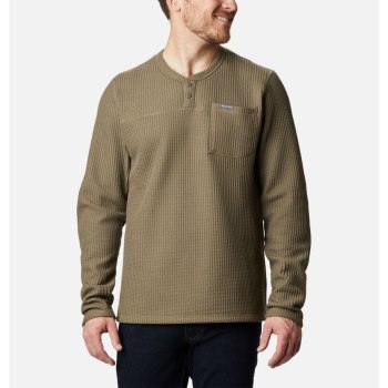 Columbia Muške Majice S Kapuljačom - Flare Gun Waffle Henley Sive Zelene | BYAX-43718